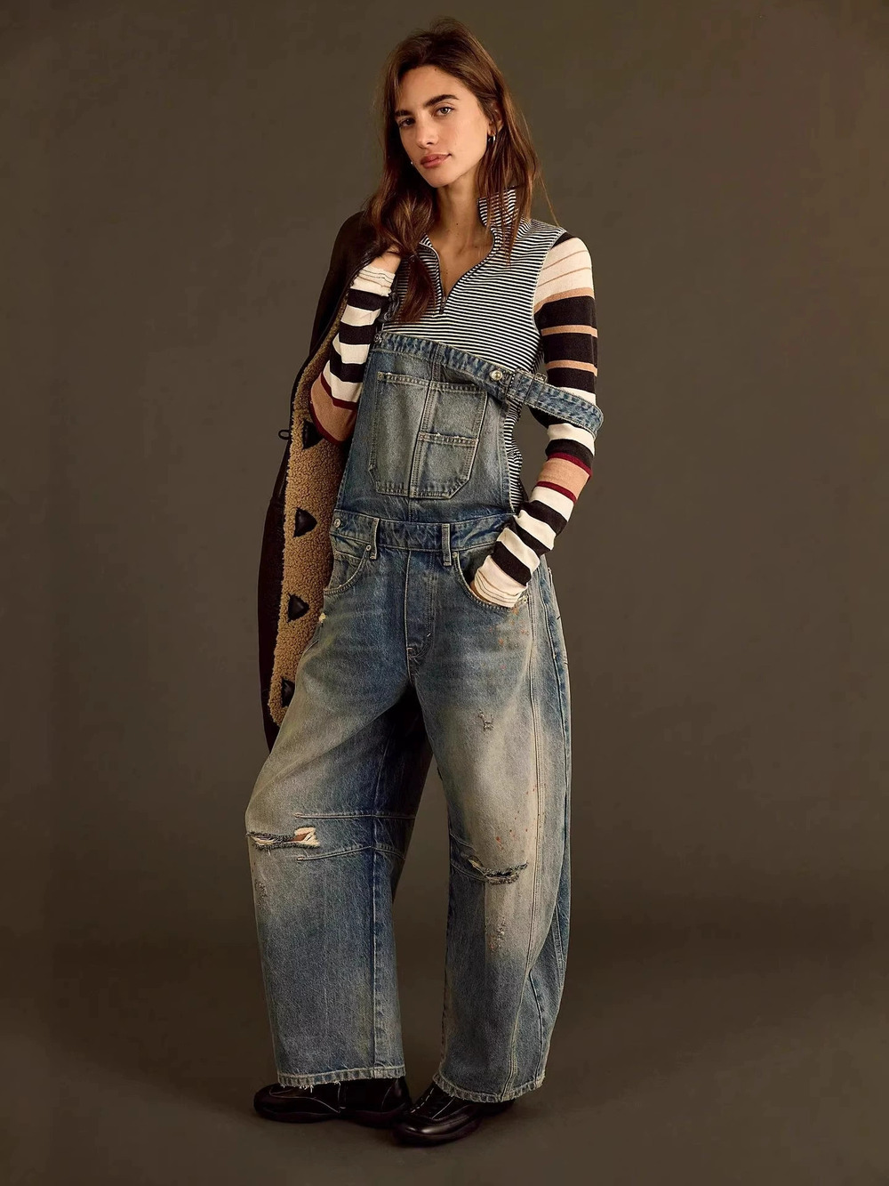 ZARA Stylish Casual Loose Fit Versatile Women Denim Overalls Factory Direct